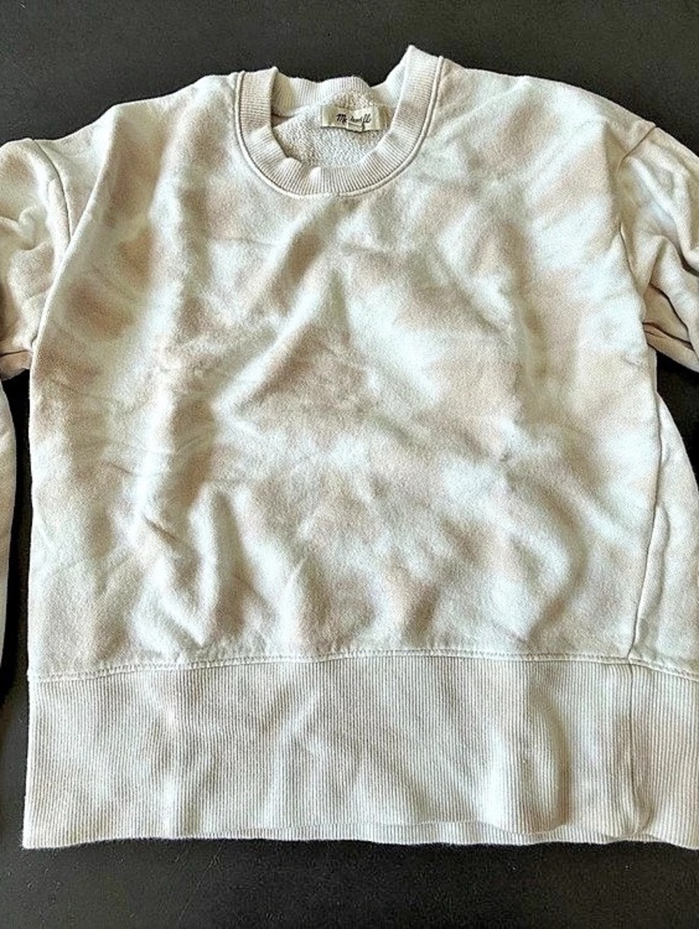 Women’s Madewell Tie-Dye Cotton Swing Sweatshirt Cream XXS